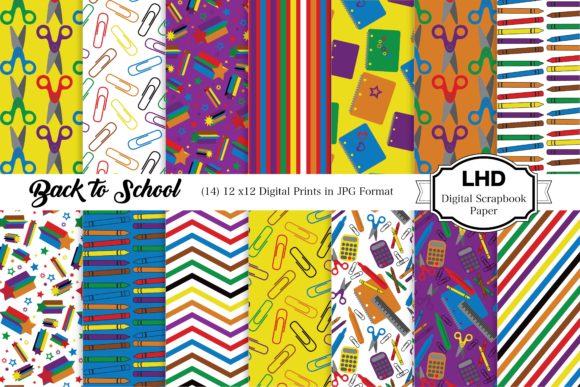 Back to School Digital Paper Patterns for Creatives