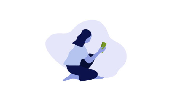 Flat Illustration Girl Reading a Book: Elevate Your Creative Design Projects with Versatile Vector Art