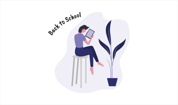 Flat Illustration Girl with Tablet: A Versatile Design Asset