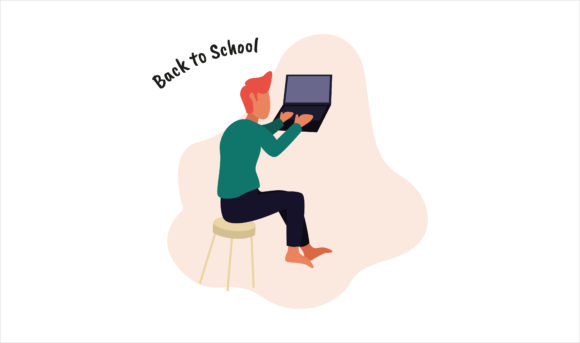 Flat Illustration Kid Learn on Laptop: A Versatile Design Asset for Modern Creators