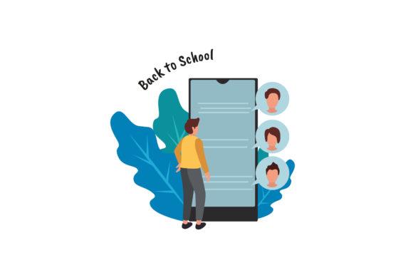 Flat Illustration Kid with Gadget: Creative Design Ideas