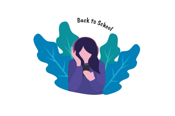Flat Illustration Listening Music for Modern Creative Design