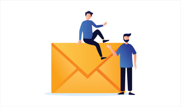 Flat Illustration Two Men with Message: A Practical Evaluation for Your Creative Design Needs