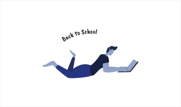 Kid With Laptop: Versatile Flat Illustration for Design