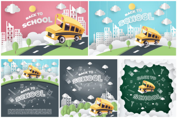 Paper Art of School Bus Running Out: A Creative Tool for Back-to-School Engagement