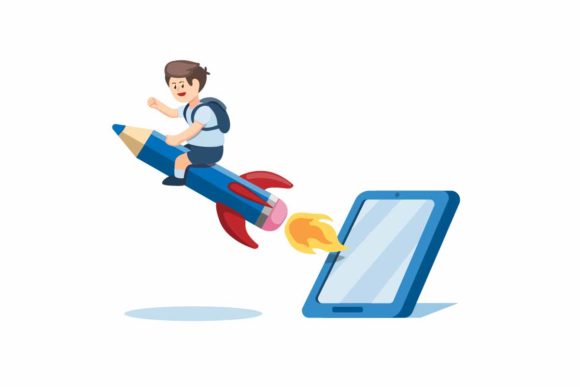 The Magic of the Pencil Ride: How Back-to-School Illustrations Symbolize the Shift to Online Learning